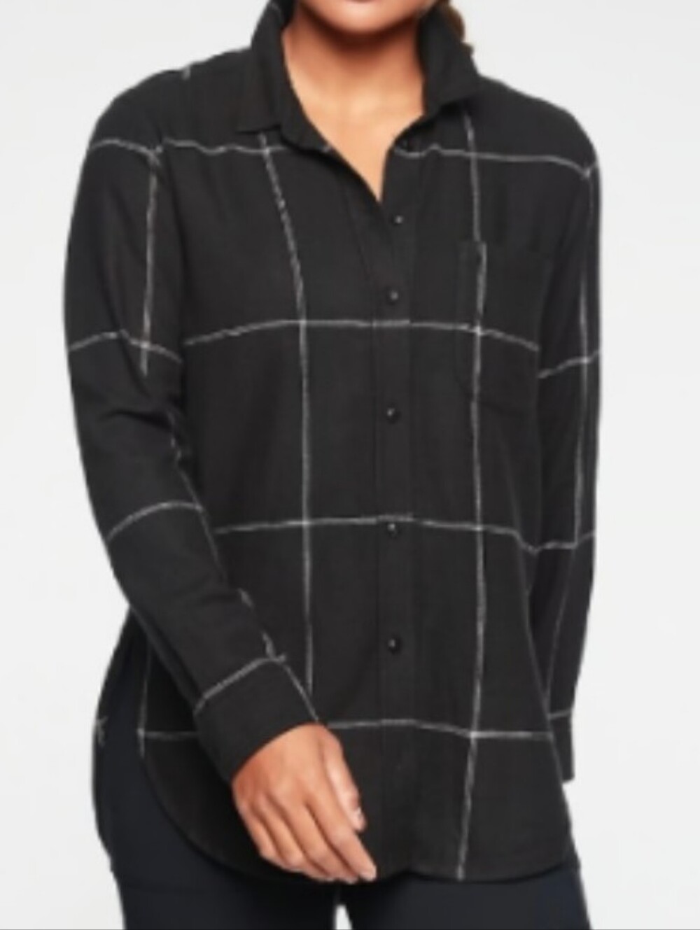 Athleta Black And White Flannel Shirt
